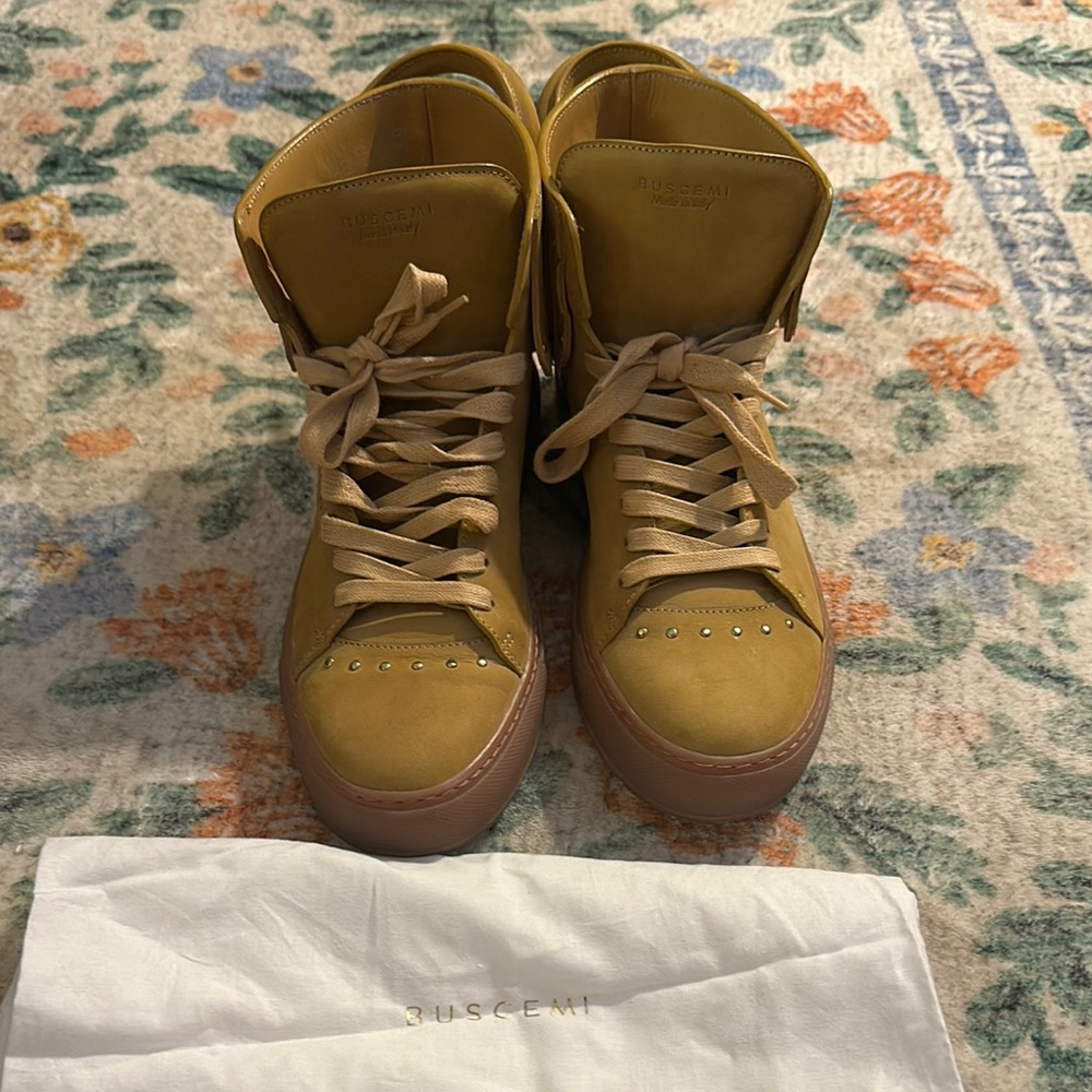 Buscemi 125 mm fringe stud Tan High-Top Sneakers